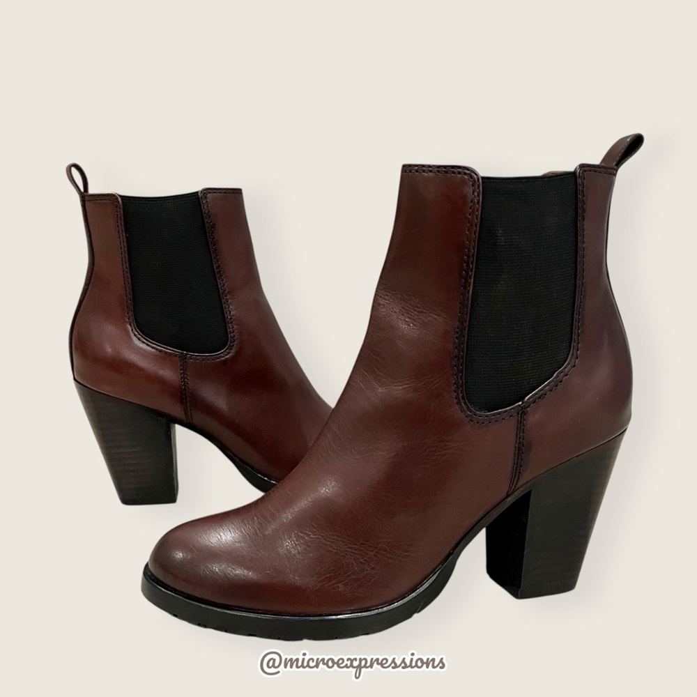 Frye Tate Chelsea Brown Genuine Leather Moto Gore Stretch Fall/Spring Ankle Boot - Picture 13 of 13